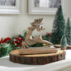 Seasons Crest Figurine Feathered Finish Wooden Reindeer 7x6.5x2