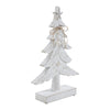 Seasons Crest Figurine Festive Fir Distressed White Wooden Tree Large 12.75x8.25x2.5