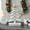 Seasons Crest Figurine Festive Fir Distressed White Wooden Tree Small 9.5x6x2.25