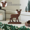 Seasons Crest Figurine Forest Frolic Dark Wooden Deer 9x8x2.3