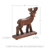 Seasons Crest Figurine Forest Frolic Dark Wooden Deer 9x8x2.3