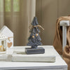 Seasons Crest Figurine Four-Tiered Pine Distressed Dark Grey Wooden Tree Small 8.25x3.75x2.5