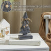Seasons Crest Figurine Four-Tiered Pine Distressed Dark Grey Wooden Tree Small 8.25x3.75x2.5