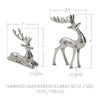 Seasons Crest Figurine Hammered Silver Reindeer Figurines Set of 2 - 7x7x2/11x8.5x2
