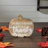 In All Things Give Thanks Pumpkin Shaped Wood Decor 6.75x6.5x1.25 - The Village Country Store 