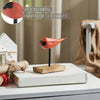 Seasons Crest Figurine In Flight Natural Wooden Cardinal on Metal Stand 5x5x2