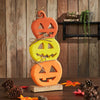 Jack O' Lantern Stack Wood Decor 16.75x7x2.25 - The Village Country Store 
