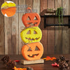 Jack O' Lantern Stack Wood Decor 16.75x7x2.25 - The Village Country Store 