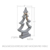 Seasons Crest Figurine Jinglewood Distressed Grey Wooden Tree 13x8x2