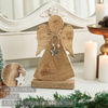 Seasons Crest Figurine Metal Star Natural Wooden Angel 10.75x6.25x2.5