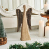 Seasons Crest Figurine Natural and Dark Wooden Angel Large 12.25x5.5x1.5