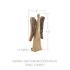Seasons Crest Figurine Natural and Dark Wooden Angel Small 9.5x4x1.5