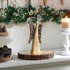 Seasons Crest Figurine Natural and Dark Wooden Angel Small 9.5x4x1.5