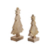 Seasons Crest Figurine Red Plaid Natural Wooden Tree Set of 2 - 8x4.5x2.25/9.75x5.5x2.25