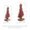 Seasons Crest Figurine Red Plaid Natural Wooden Tree Set of 2 - 8x4.5x2.25/9.75x5.5x2.25