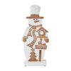 Snowman With Welcome Sign Carved Wooden Figurine 16x7x2.25 - The Village Country Store 