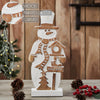 Snowman With Welcome Sign Carved Wooden Figurine 16x7x2.25 - The Village Country Store 
