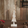 Star Top Christmas Tree Narrow White Wooden Figurine 12.5x3.25x2.25 - The Village Country Store 