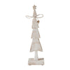 Star Top Christmas Tree Narrow White Wooden Figurine 12.5x3.25x2.25 - The Village Country Store 