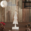 Star Top Christmas Tree Narrow White Wooden Figurine 12.5x3.25x2.25 - The Village Country Store 