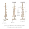Star Top Christmas Tree Narrow White Wooden Figurine 16x4x2.5 - The Village Country Store 