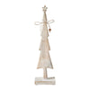 Star Top Christmas Tree Narrow White Wooden Figurine 16x4x2.5 - The Village Country Store 