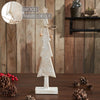 Star Top Christmas Tree Narrow White Wooden Figurine 16x4x2.5 - The Village Country Store 