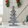 Seasons Crest Figurine Starry Pine Distressed Grey Wooden Tree 13x7x2