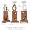 White Flame Natural Candle w/ Stars Wooden Figurine 12x5x2 - The Village Country Store 