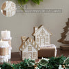Seasons Crest Figurine White Washed Candy Cane Lane Natural Wooden Houses Set of 2 - 5x4.5x1.25/5x4.75x1.5