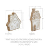 Seasons Crest Figurine White Washed Gingerbread Drive Natural Wooden Houses Set of 2 - 5x5x1/8x5x1