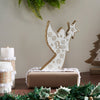 Seasons Crest Figurine White Washed Peace Natural Wooden Angel 8x5.25x1