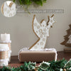Seasons Crest Figurine White Washed Peace Natural Wooden Angel 8x5.25x1