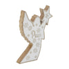 Seasons Crest Figurine White Washed Peace Natural Wooden Angel 8x5.25x1
