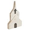 Seasons Crest Figurine Wooden Block Church 10x6x1