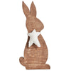 Seasons Crest Figurine Wooden Bunny with Prim Burlap Star 13x6x1.5