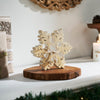 Seasons Crest Figurine Yuletide Glow Brushed Gold Wooden Snowflake 7.75x7.75x1