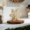 Seasons Crest Figurine Yuletide Glow Brushed Gold Wooden Snowflake 7.75x7.75x1