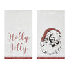 Kringle Chenille Holly Jolly White Muslin Tea Towel Set of 2 19x28 - The Village Country Store 