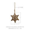 Seasons Crest Ornament Antique Gold Metal Snowflake Ornament Set of 6 - 6 inch
