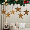 Seasons Crest Ornament Antique Gold Metal Star Ornament Set of 6 - 6 inch