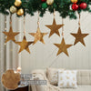 Seasons Crest Ornament Antique Gold Metal Star Ornament Set of 6 - 6 inch