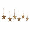 Seasons Crest Ornament Antique Gold Metal Star Ornament Set of 6 - 6 inch