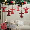 Seasons Crest Ornament Antique Red Metal Angel Ornament Set of 6 - 6.5 inch