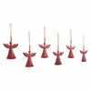 Seasons Crest Ornament Antique Red Metal Angel Ornament Set of 6 - 6.5 inch