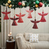 Seasons Crest Ornament Antique Red Metal Angel Ornament Set of 6 - 6.5 inch