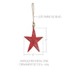 Seasons Crest Ornament Antique Red Metal Star Ornament Set of 6 - 6 inch