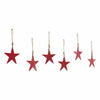 Seasons Crest Ornament Antique Red Metal Star Ornament Set of 6 - 6 inch