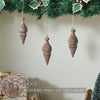 Seasons Crest Ornament Cottage Finial Ornament Feathered Finish Set of 3 5.5x2x2