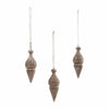 Seasons Crest Ornament Cottage Finial Ornament Feathered Finish Set of 3 5.5x2x2